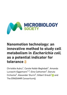 Nanomotion technology: an innovative method to study cell metabolism in Escherichia coli, as a potential indicator for tolerance